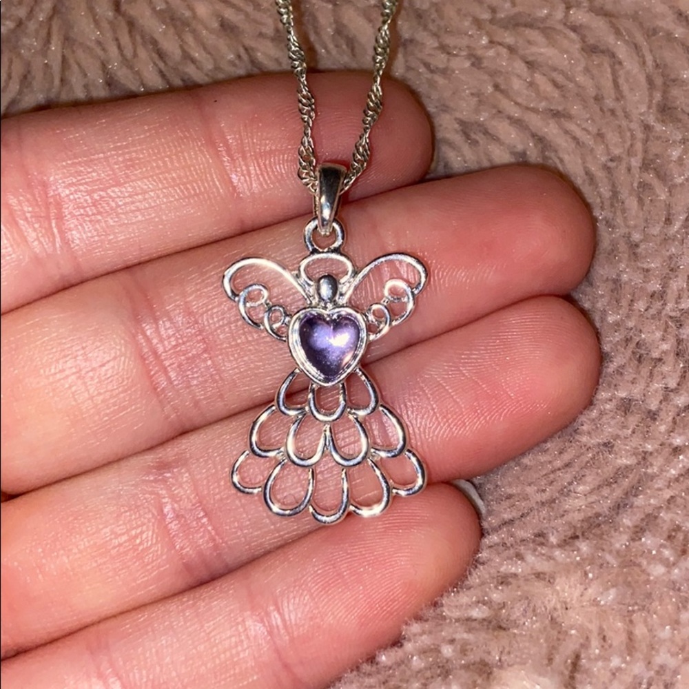Alexandrite Birthstone Angel Necklace